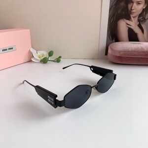 Miu Miu Black Geometric Sunglasses